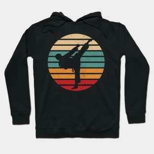 Karate Kick Retro Sun Karate Fighter Hoodie